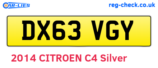 DX63VGY are the vehicle registration plates.