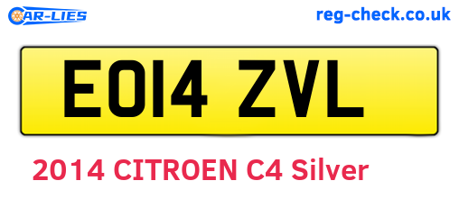 EO14ZVL are the vehicle registration plates.