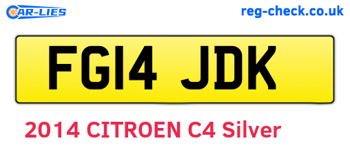 FG14JDK are the vehicle registration plates.