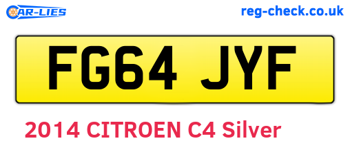 FG64JYF are the vehicle registration plates.