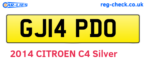 GJ14PDO are the vehicle registration plates.