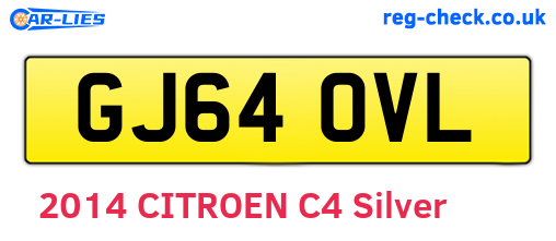 GJ64OVL are the vehicle registration plates.