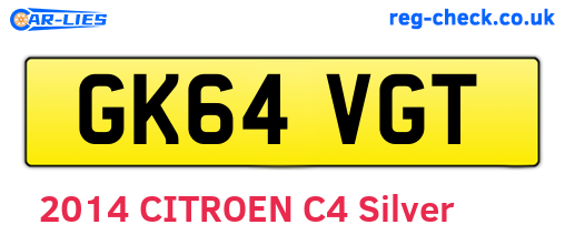 GK64VGT are the vehicle registration plates.