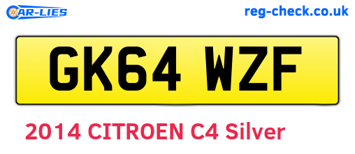 GK64WZF are the vehicle registration plates.