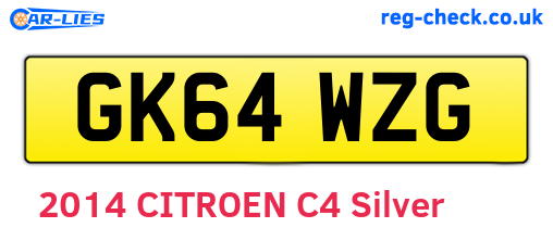GK64WZG are the vehicle registration plates.