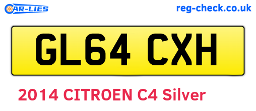 GL64CXH are the vehicle registration plates.