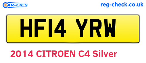 HF14YRW are the vehicle registration plates.