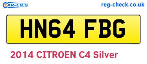 HN64FBG are the vehicle registration plates.