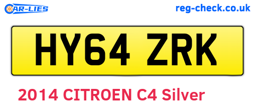 HY64ZRK are the vehicle registration plates.