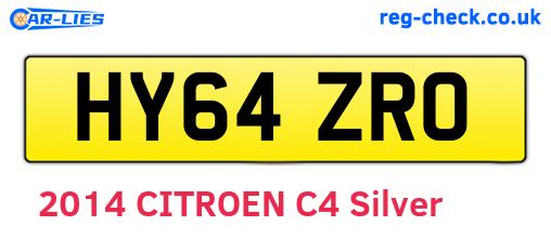 HY64ZRO are the vehicle registration plates.