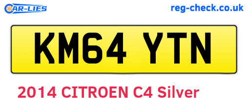KM64YTN are the vehicle registration plates.