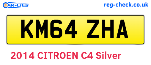 KM64ZHA are the vehicle registration plates.