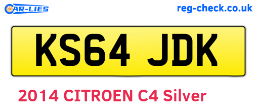 KS64JDK are the vehicle registration plates.