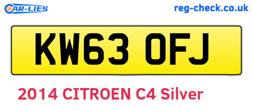 KW63OFJ are the vehicle registration plates.