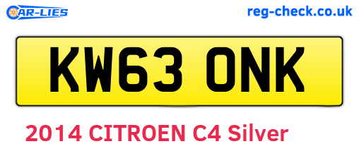 KW63ONK are the vehicle registration plates.
