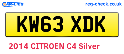 KW63XDK are the vehicle registration plates.