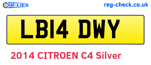 LB14DWY are the vehicle registration plates.