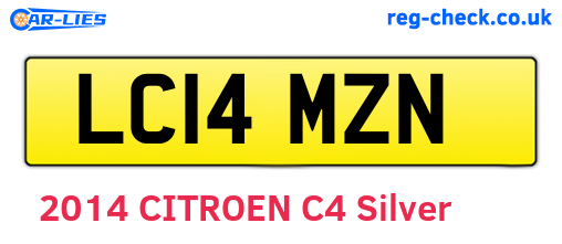 LC14MZN are the vehicle registration plates.