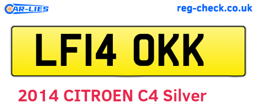 LF14OKK are the vehicle registration plates.