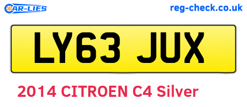 LY63JUX are the vehicle registration plates.