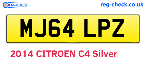 MJ64LPZ are the vehicle registration plates.