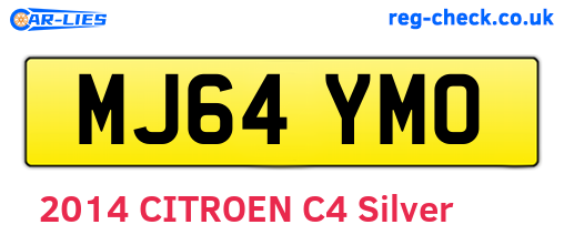 MJ64YMO are the vehicle registration plates.