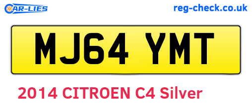 MJ64YMT are the vehicle registration plates.