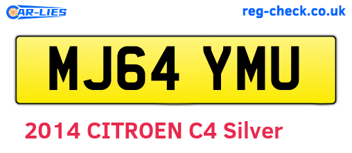 MJ64YMU are the vehicle registration plates.