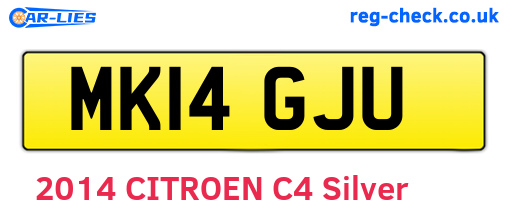 MK14GJU are the vehicle registration plates.