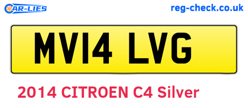 MV14LVG are the vehicle registration plates.