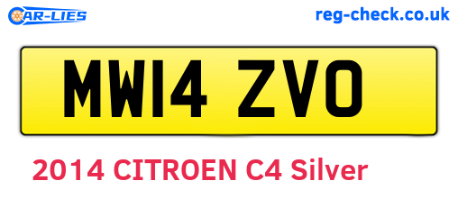 MW14ZVO are the vehicle registration plates.