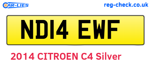 ND14EWF are the vehicle registration plates.