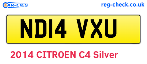 ND14VXU are the vehicle registration plates.