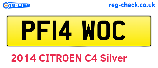 PF14WOC are the vehicle registration plates.