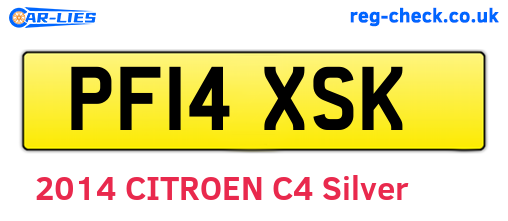 PF14XSK are the vehicle registration plates.