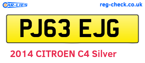 PJ63EJG are the vehicle registration plates.