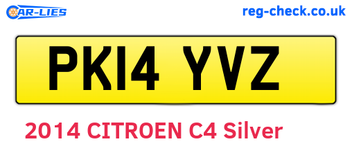 PK14YVZ are the vehicle registration plates.