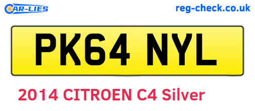 PK64NYL are the vehicle registration plates.