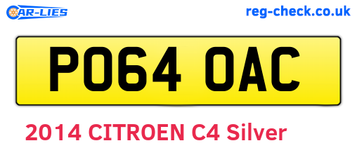 PO64OAC are the vehicle registration plates.