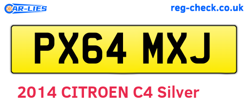 PX64MXJ are the vehicle registration plates.
