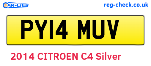 PY14MUV are the vehicle registration plates.