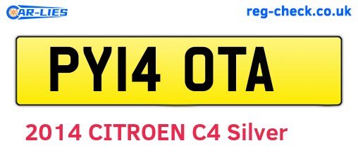 PY14OTA are the vehicle registration plates.