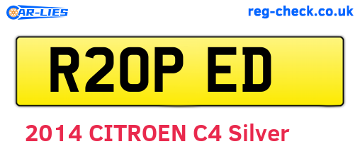 R20PED are the vehicle registration plates.