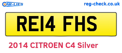 RE14FHS are the vehicle registration plates.