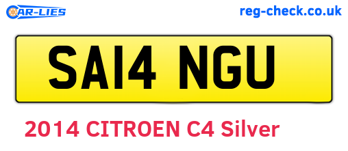 SA14NGU are the vehicle registration plates.