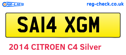 SA14XGM are the vehicle registration plates.
