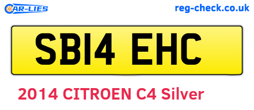 SB14EHC are the vehicle registration plates.