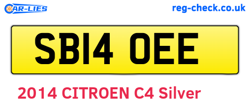SB14OEE are the vehicle registration plates.