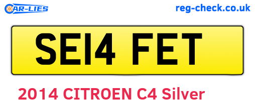 SE14FET are the vehicle registration plates.