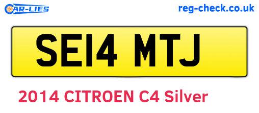 SE14MTJ are the vehicle registration plates.